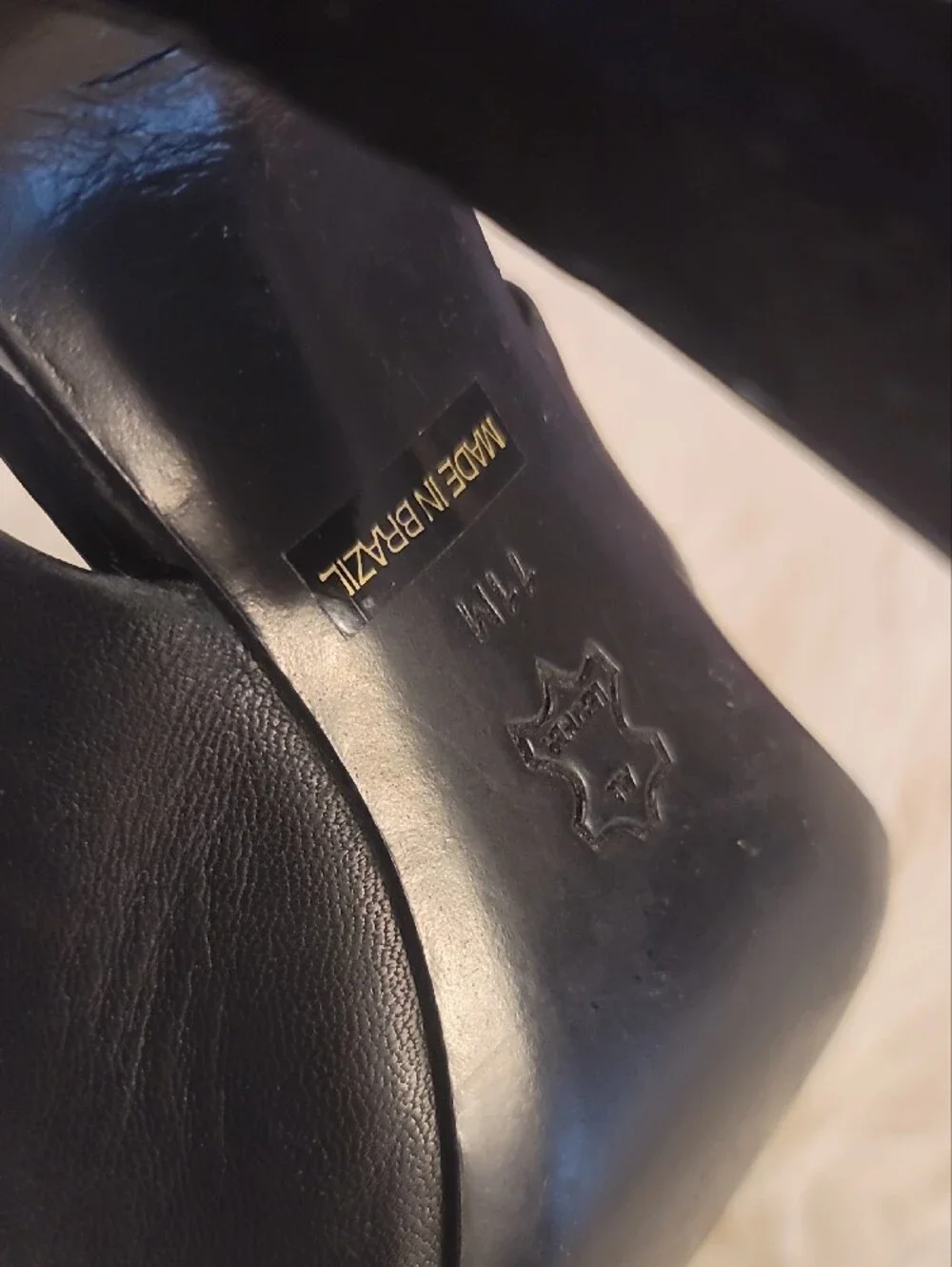 Tory Burch Black Patent Slingback Heels with Gold Logo Accents